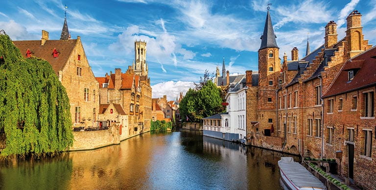 The canals of Bruges, Belgium